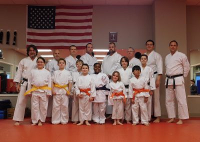 karate class in uniform